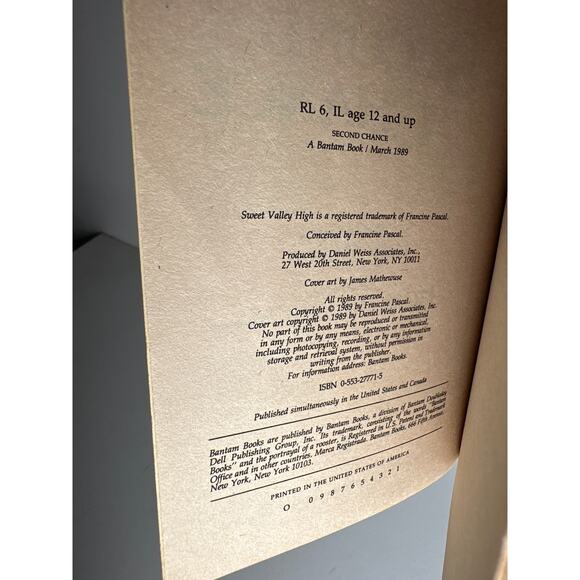 Sweet Valley High 1ST Edition First Print Book #53 Second Chance Vintage 1980's - Picture 4 of 7